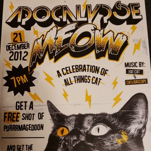 Too Fast Apocalypse Meow Black Cat Purrmagedoon 11"x17" Lithograph Art Print - Picture 3 of 5